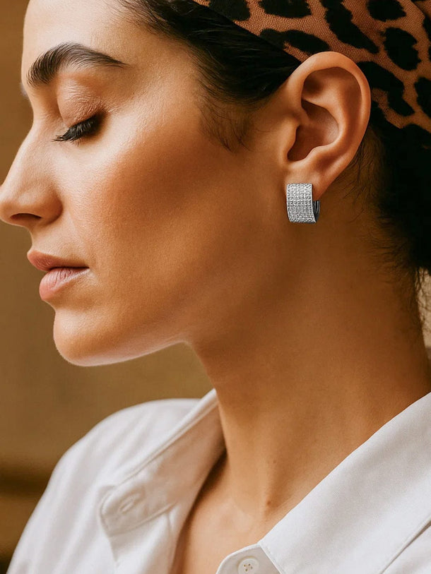 Eternal Whisper American Diamond Zirconia Hoops Earrings