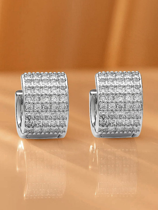 Eternal Whisper American Diamond Zirconia Hoops Earrings