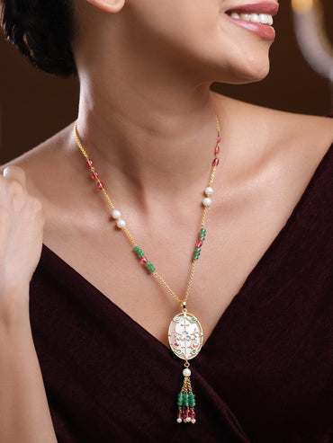 Ethnic Multicolour Beads Studded Necklace Necklace & Chains