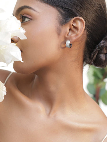 Every Loop Holds Light American Diamond Zirconia Hoops Earrings
