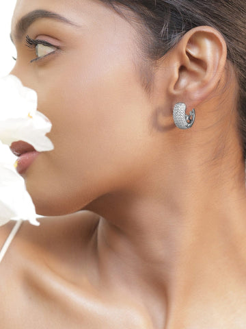 Everyday Glam American Diamond Zirconia Hoops Earrings