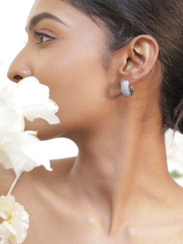 Everyday Glam American Diamond Zirconia Hoops Earrings