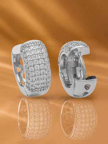 Everyday Glam American Diamond Zirconia Hoops Earrings