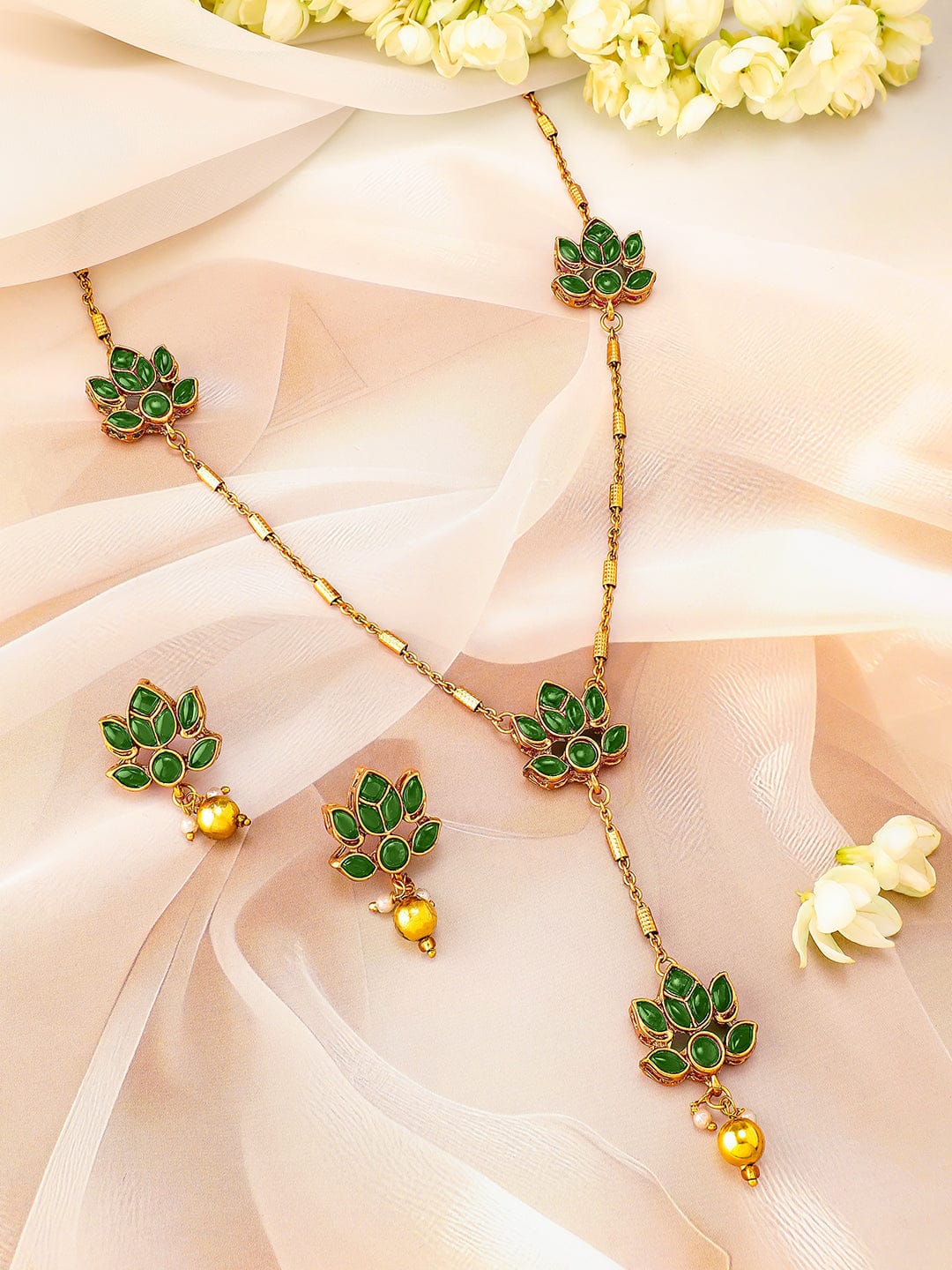 Fashion Statement Green Pendant Set Jewellery Set