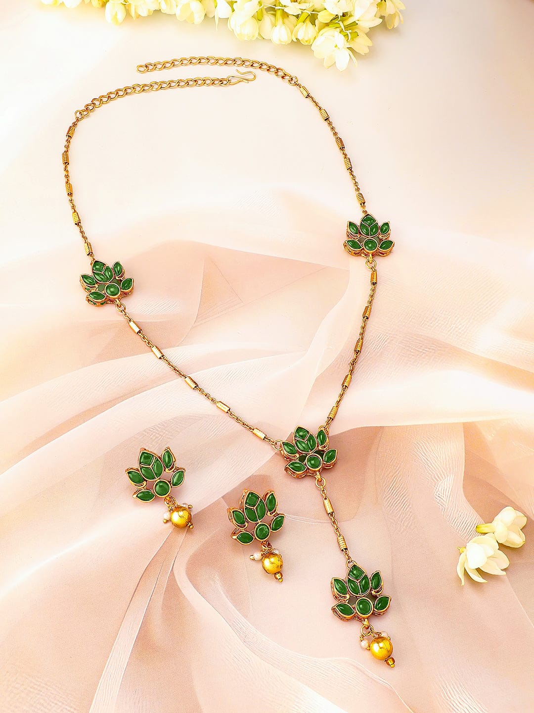 Fashion Statement Green Pendant Set Jewellery Set