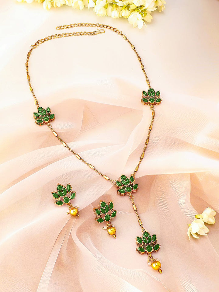 Fashion Statement Green Pendant Set Jewellery Set