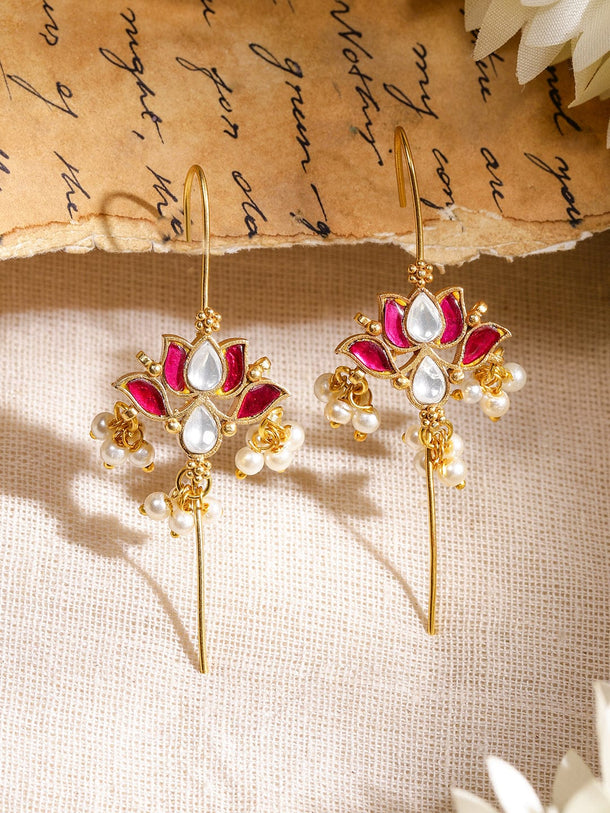 Festive Glow Lotus Motif Ear Cuff Earrings