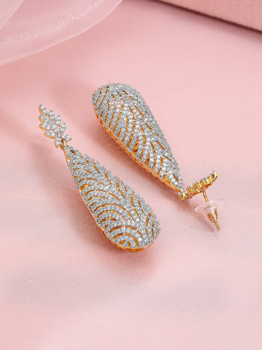 Floral Luxe American Diamond Zirconia Statement Earrings Earrings