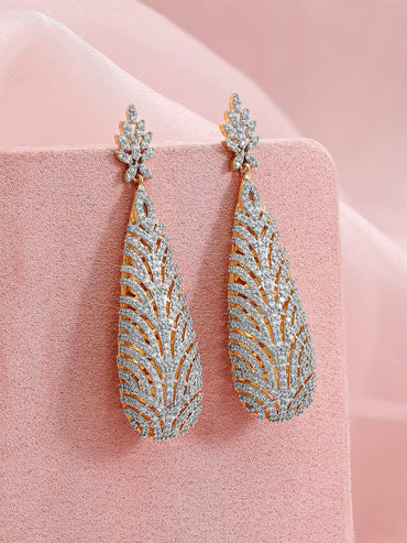 Floral Luxe American Diamond Zirconia Statement Earrings Earrings