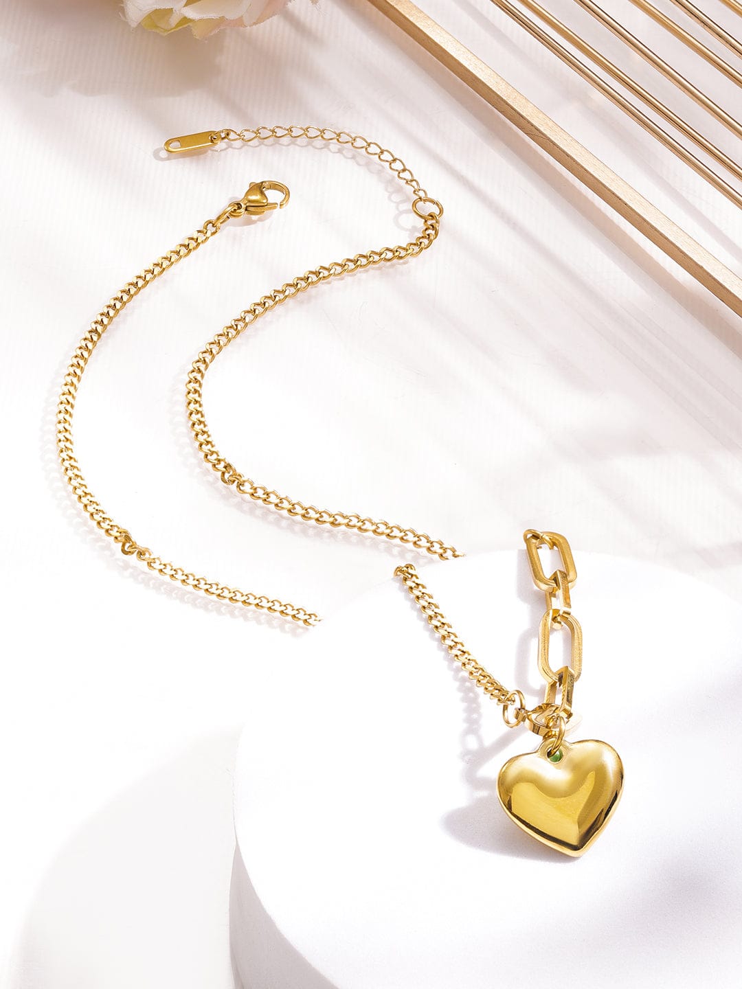 Forever Love Heart Pendant Link Chain Necklace Necklace & Chains