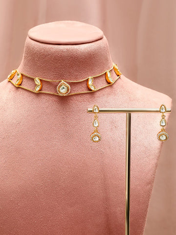 Fusion Bloom Kundan Necklace Set Jewellery Set