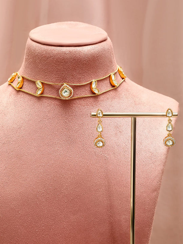 Fusion Bloom Kundan Necklace Set Jewellery Set