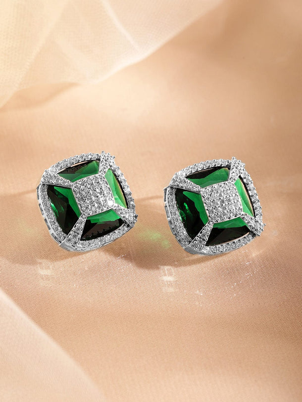 Garden Glow American Diamond Zirconia Studs Earrings