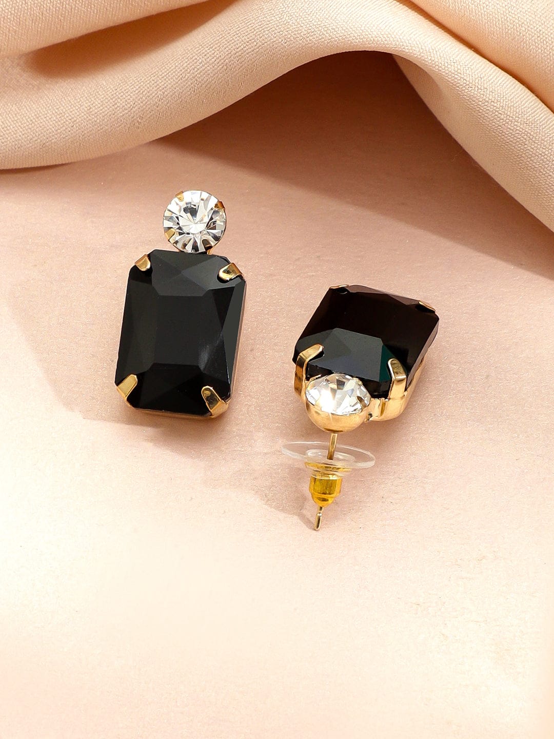 Geometric Contemporary Black Crystal Necklace Set Jewellery Set