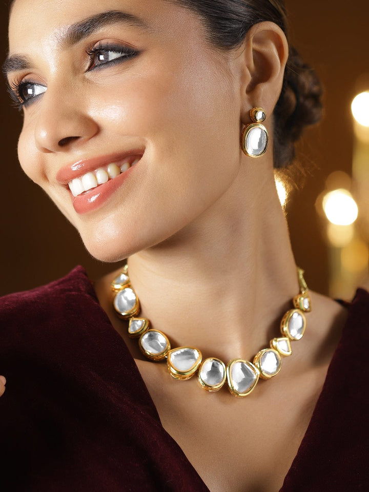 Gilded Dreams in Kundan Necklace Set Jewellery Set
