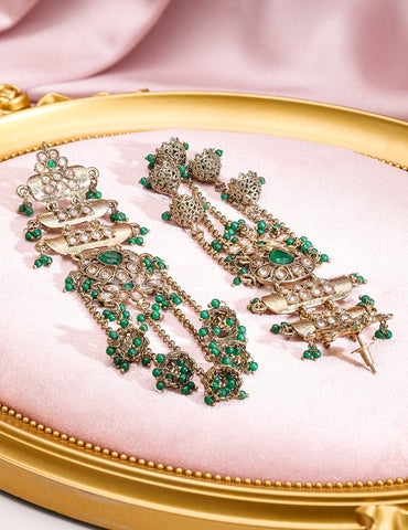 Glam Aura Tassel Drops Jhumka Earrings