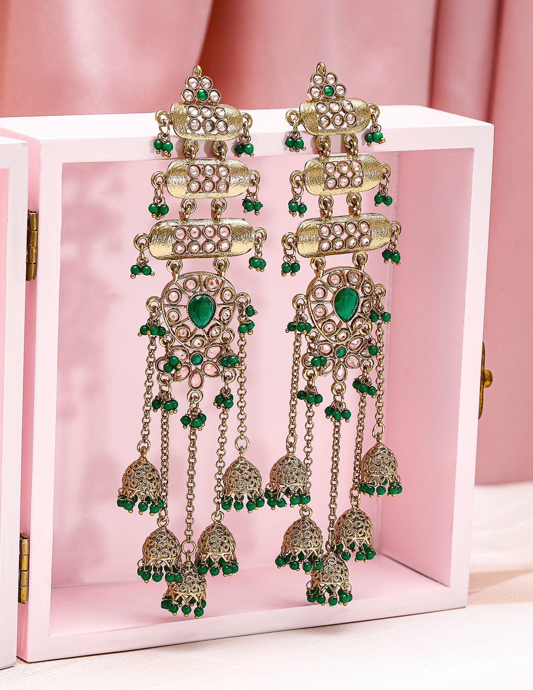 Glam Aura Tassel Drops Jhumka Earrings