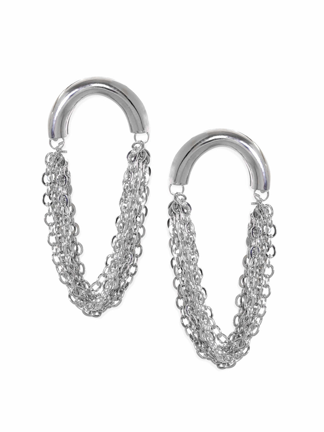 Glamour Steel Elegance: Western Drop Stainless Steel Earrings Earrings