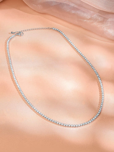 Gleaming American Diamond Zirconia Studded Chain Necklace Necklace & Chains