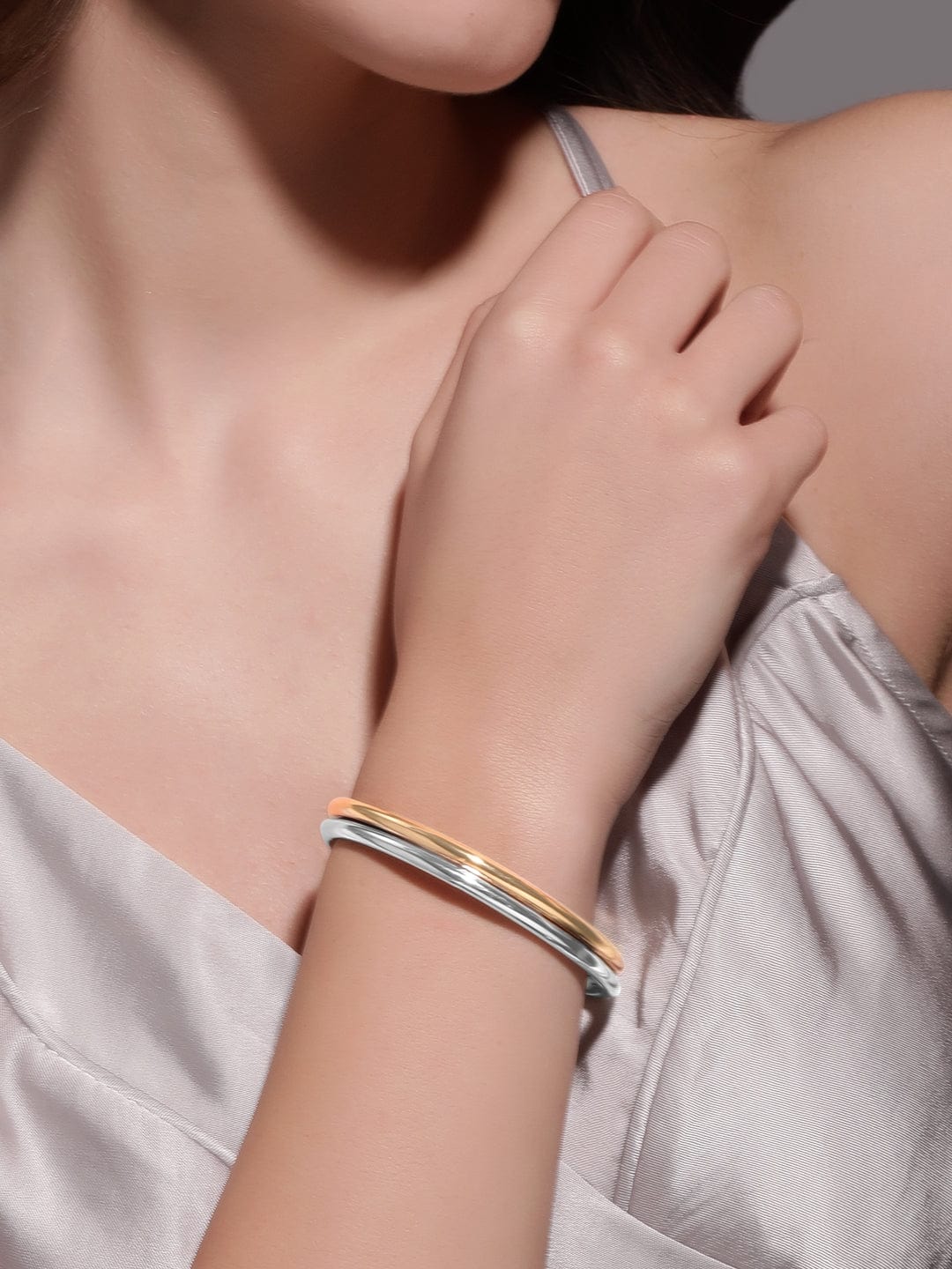 Gold And Silver Plated Set Of 2 Bangles Bangle