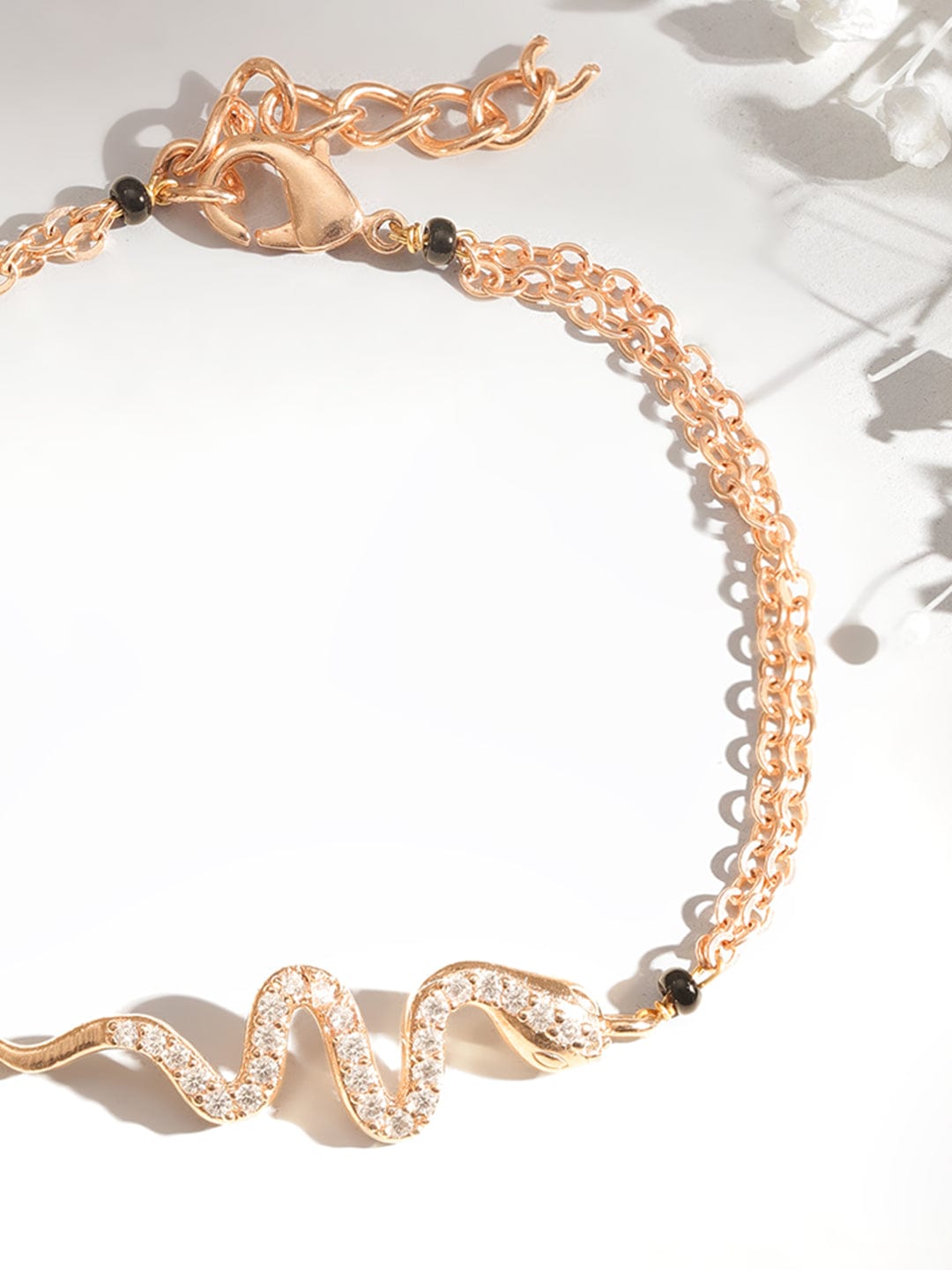 Gold-Plated Cubic Zirconia Link Bracelet Bracelet