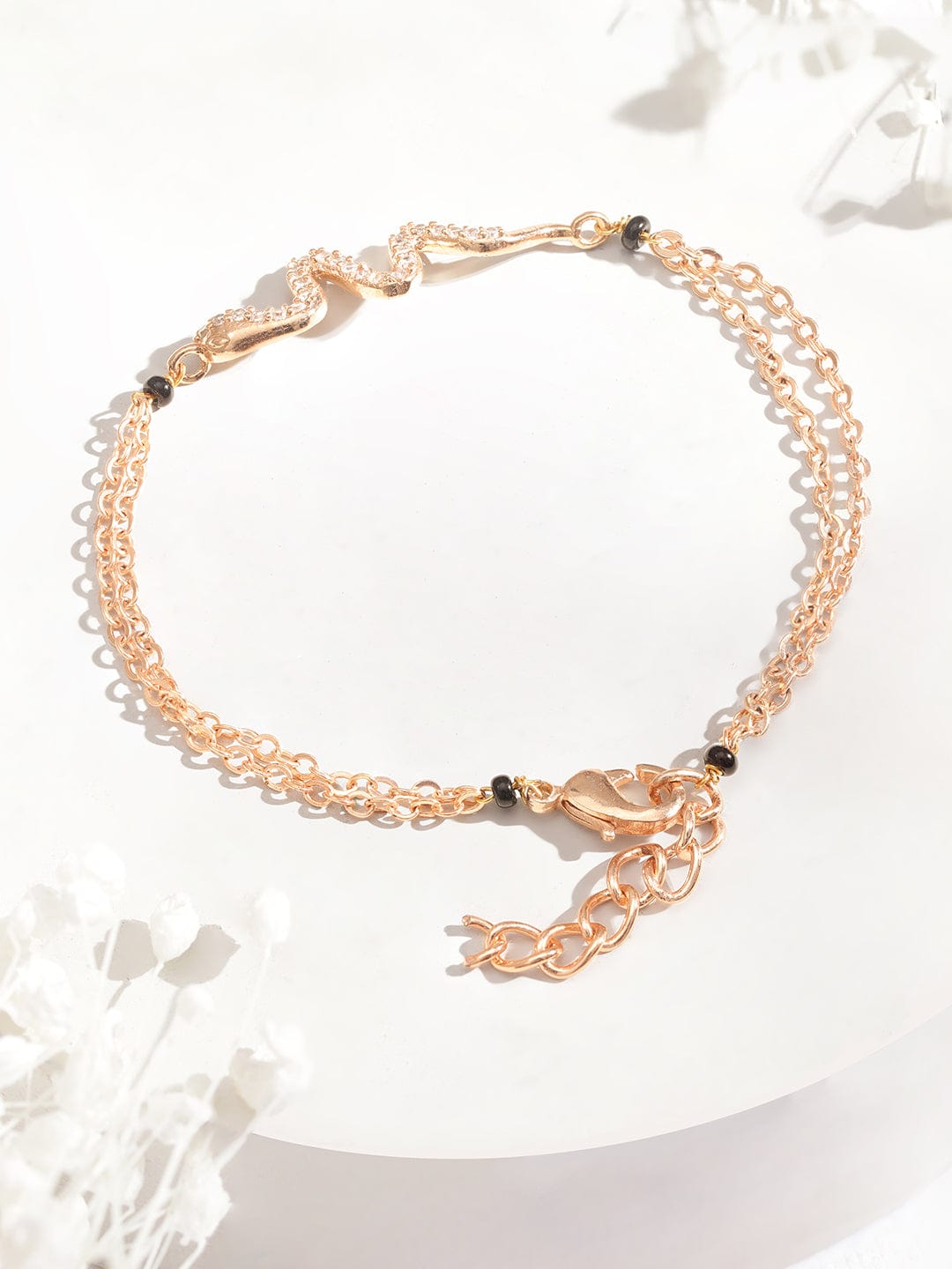 Gold-Plated Cubic Zirconia Link Bracelet Bracelet