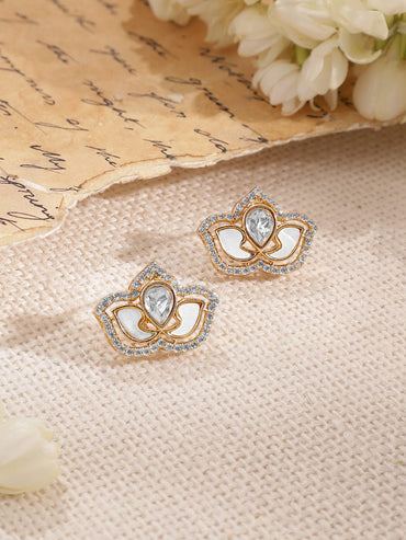 Gold-Plated CZ Stone-Studded Pendant Necklace Set Necklace Set