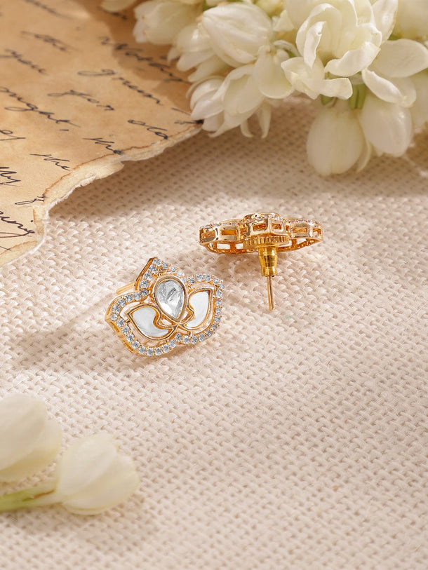 Gold-Plated CZ Stone-Studded Pendant Necklace Set Necklace Set