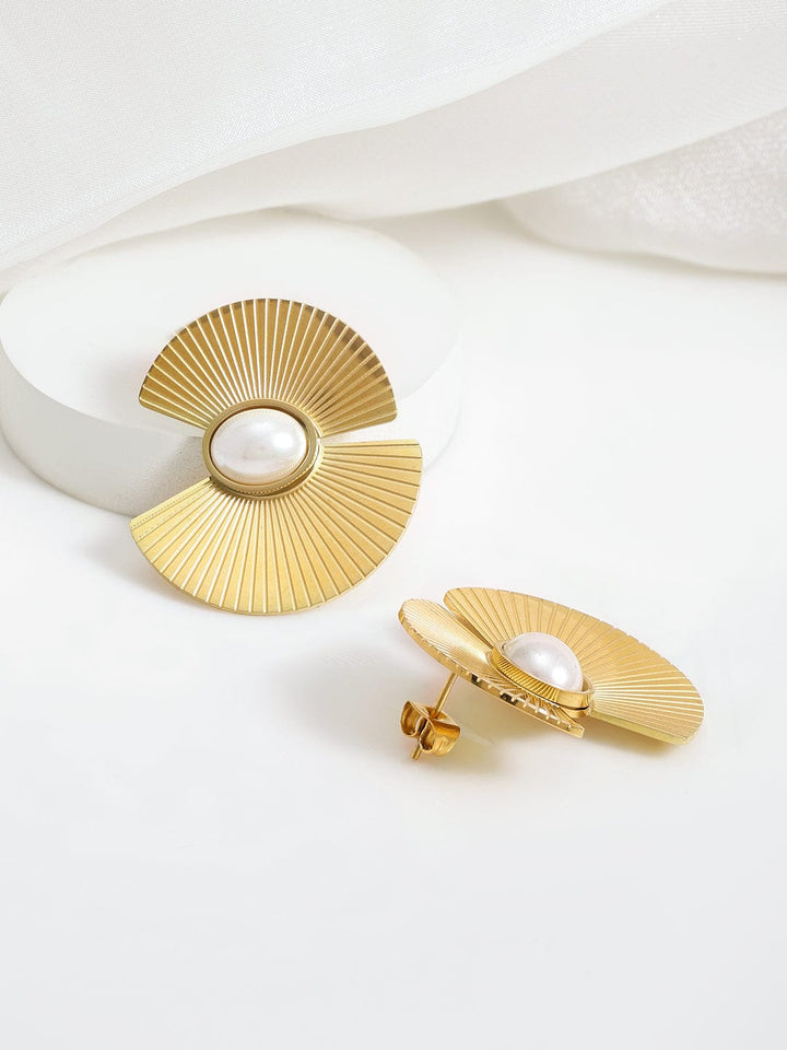 Gold Plated Geometric Stainless Steel Studs Earrings Earrings