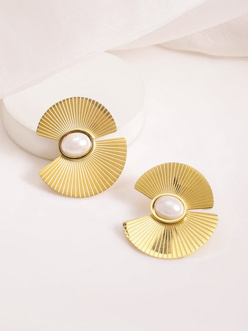 Gold Plated Geometric Stainless Steel Studs Earrings Earrings