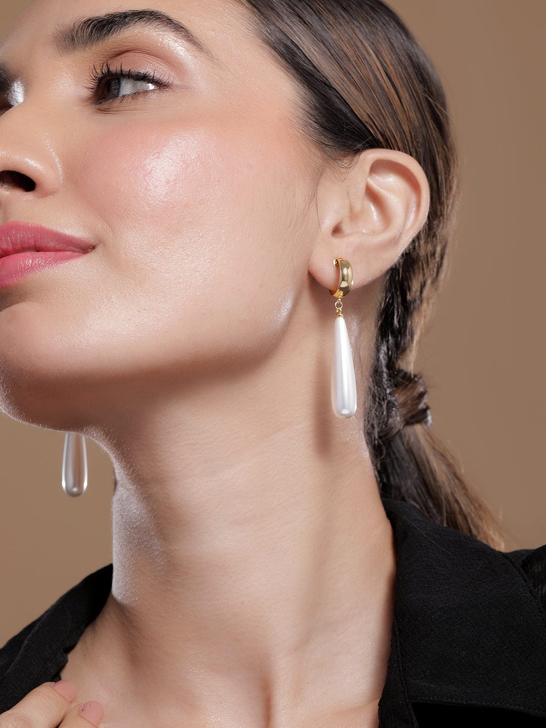 Gold-Plated Pearl Drop Earrings Drop Earrings