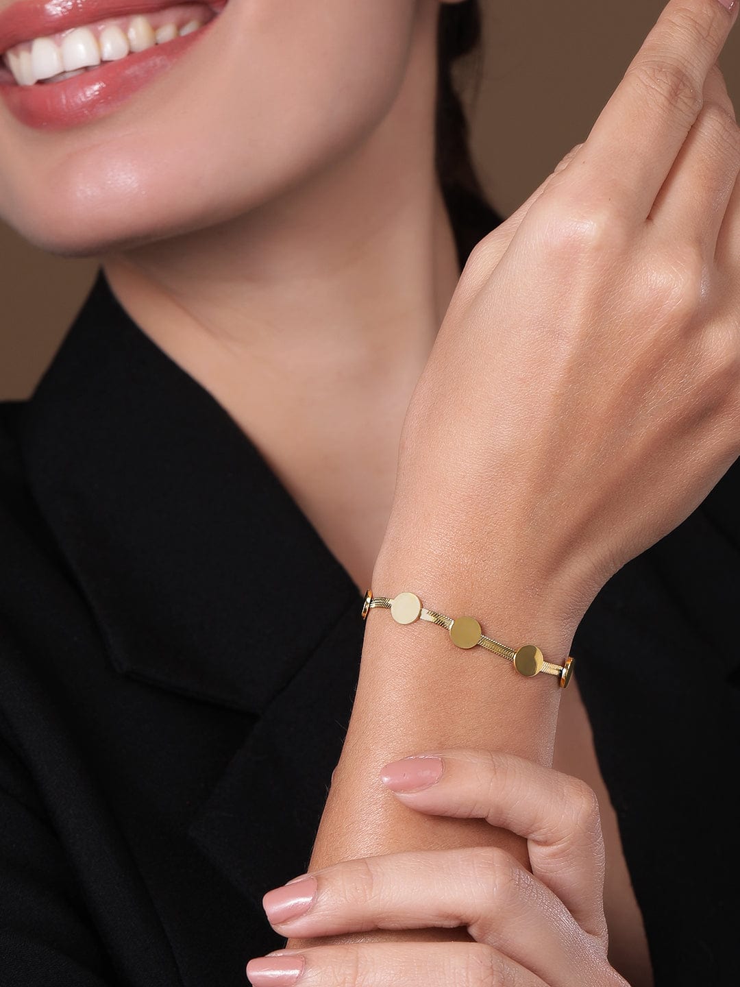 Gold Plated Stainless Steel Tarnish Free Waterproof Demi-Fine Bracelet Bracelet