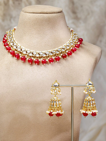 Grace Pink & Kundan Necklace Set Jewellery Set