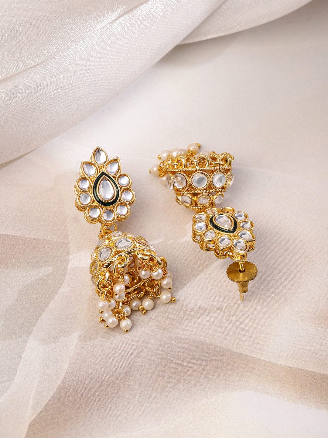 Green Enamel Kundan Necklace Set Jewellery Set