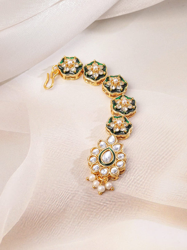 Green Enamel Kundan Necklace Set Jewellery Set