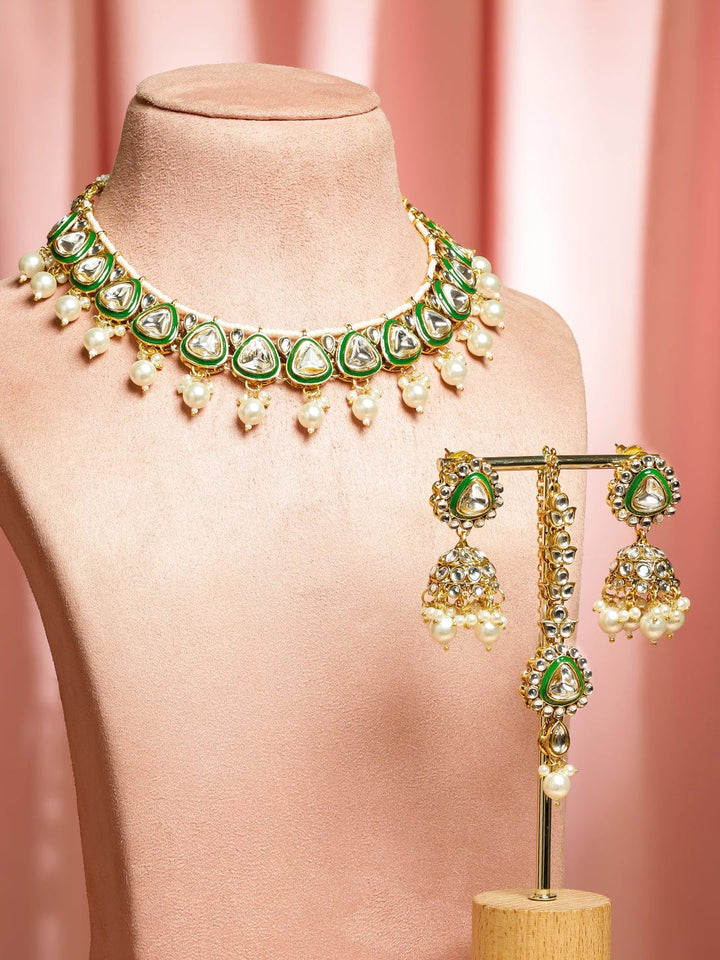 Green Grace Kundan Necklace Set Jewellery Set