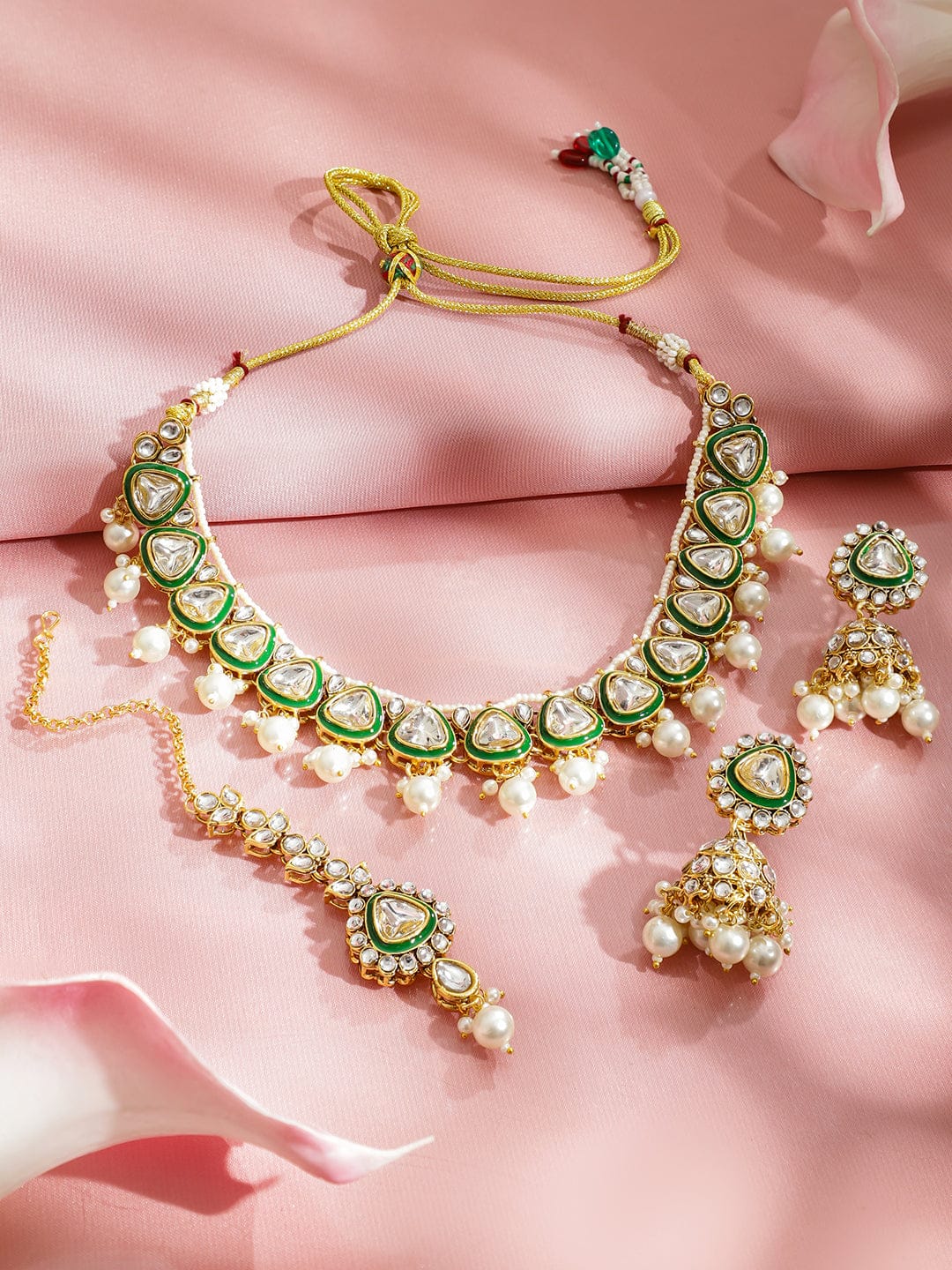 Green Grace Kundan Necklace Set Jewellery Set