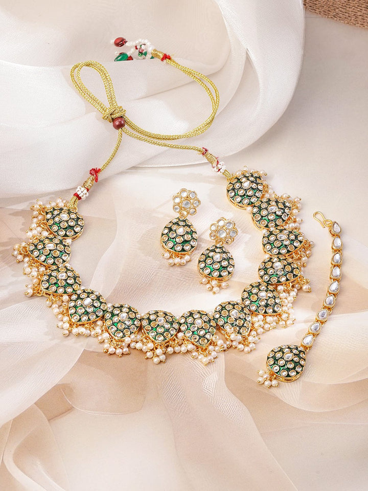 Green Muse of Kundan Necklace Set Jewellery Set