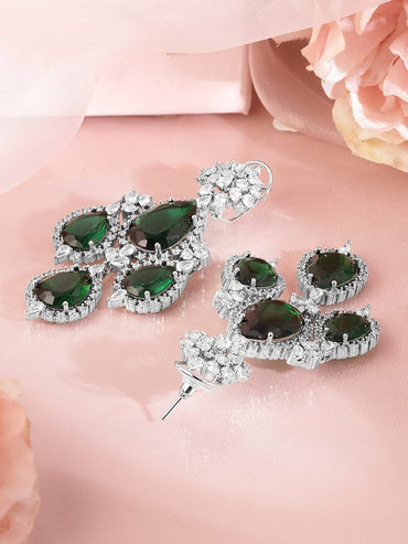 Green Symphony Statement Chandelier Earrings