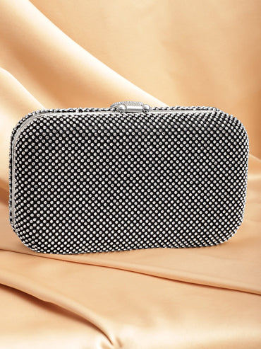 Grey With Dazzling Crystal Zirconia Embellished Serpent motif Clutch handbag Handbag, Wallet Accessories & Clutche