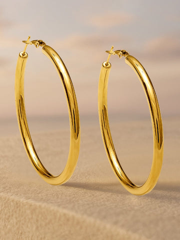 Halo Shine Golden Hoops Earrings