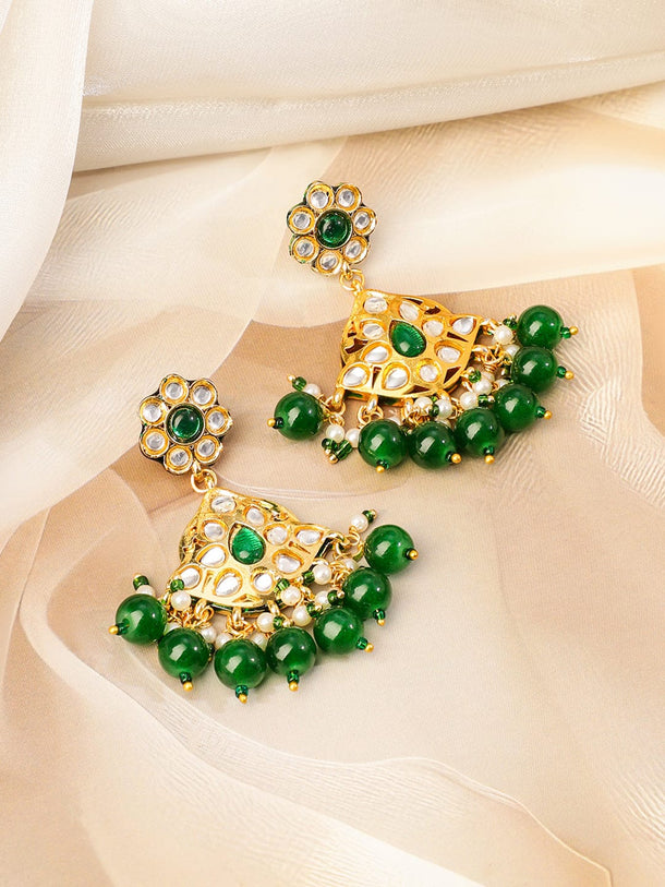 Handcrafted Green Beaded Necklace Set Jewellery Set