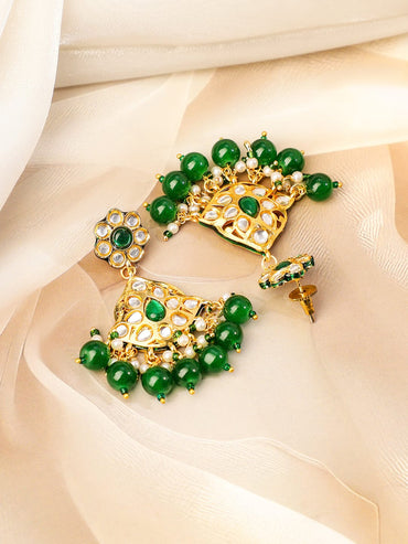 Handcrafted Green Beaded Necklace Set Jewellery Set