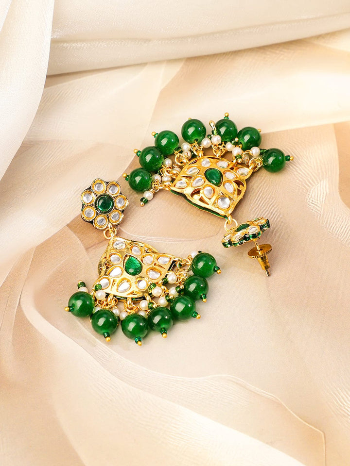 Handcrafted Green Beaded Necklace Set Jewellery Set