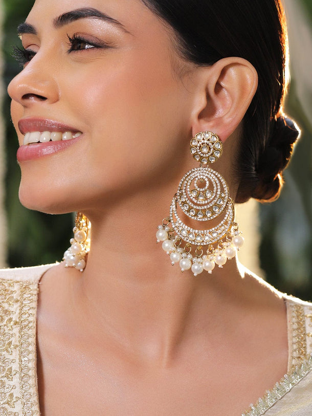 Heritage Charm American Diamond Zirconia & Kundan Earrings Earrings