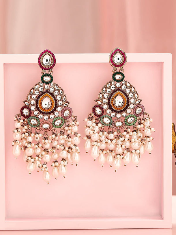 Heritage Charm Multitone Chandbali Earrings