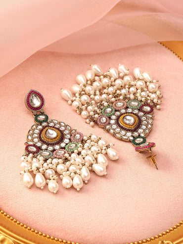 Heritage Charm Multitone Chandbali Earrings