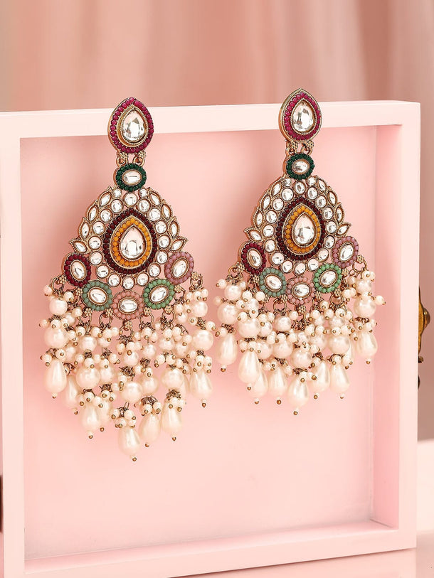 Heritage Charm Multitone Chandbali Earrings