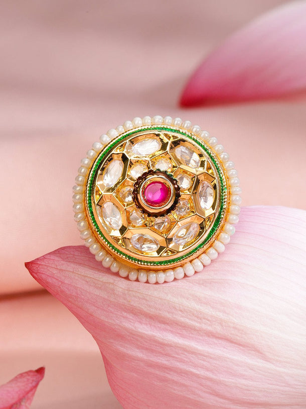 Heritage in Hues Kundan Ring Rings