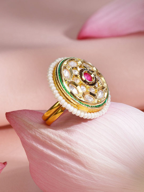 Heritage in Hues Kundan Ring Rings